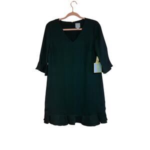 NWCeCe Green Ruffle Dress Size 4 Business Casual Work Chiffon Feminine